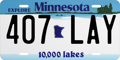 MN license plate 407LAY