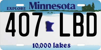 MN license plate 407LBD