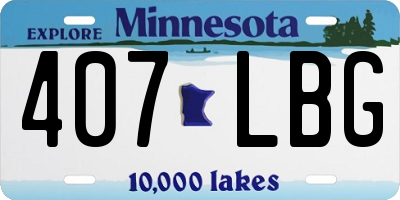 MN license plate 407LBG