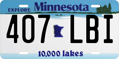 MN license plate 407LBI