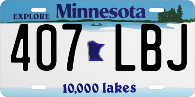 MN license plate 407LBJ