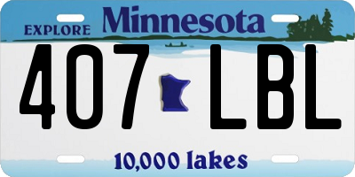 MN license plate 407LBL