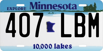 MN license plate 407LBM