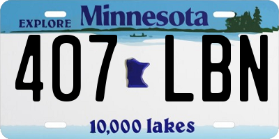 MN license plate 407LBN