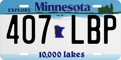 MN license plate 407LBP