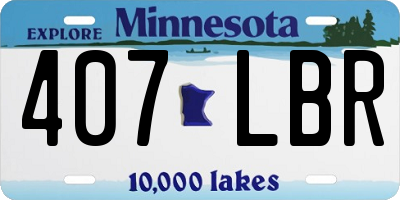 MN license plate 407LBR