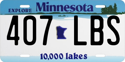 MN license plate 407LBS