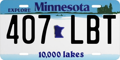 MN license plate 407LBT