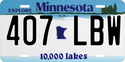 MN license plate 407LBW