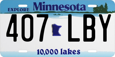 MN license plate 407LBY