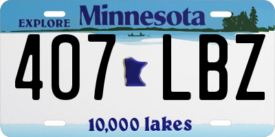 MN license plate 407LBZ