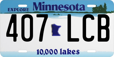 MN license plate 407LCB