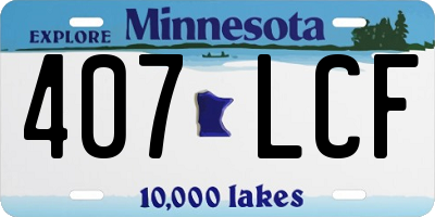 MN license plate 407LCF