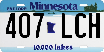 MN license plate 407LCH