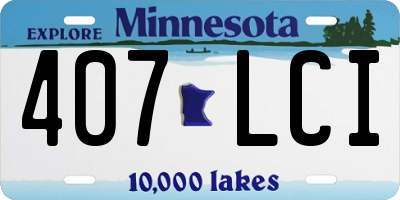MN license plate 407LCI