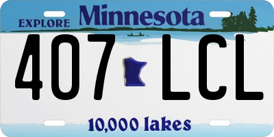 MN license plate 407LCL