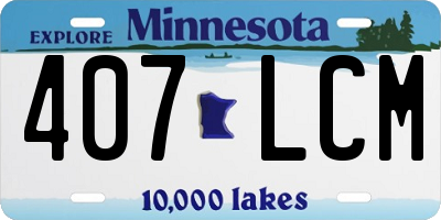 MN license plate 407LCM