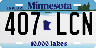 MN license plate 407LCN