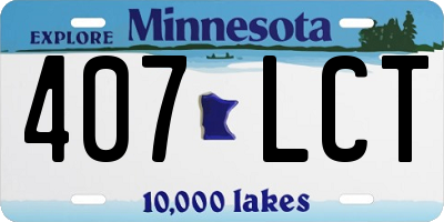 MN license plate 407LCT
