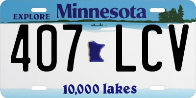 MN license plate 407LCV