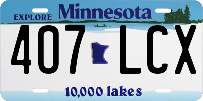 MN license plate 407LCX