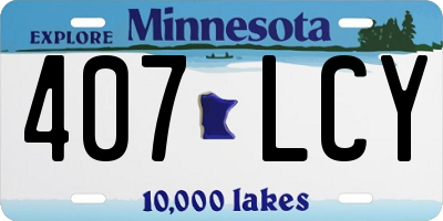 MN license plate 407LCY
