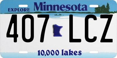 MN license plate 407LCZ