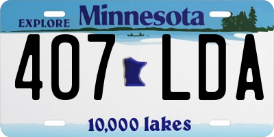 MN license plate 407LDA