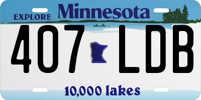 MN license plate 407LDB