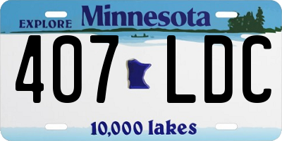 MN license plate 407LDC