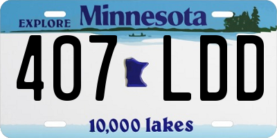 MN license plate 407LDD