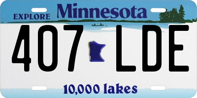 MN license plate 407LDE