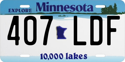 MN license plate 407LDF