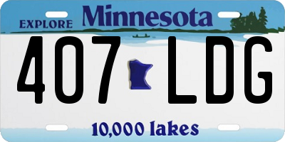 MN license plate 407LDG
