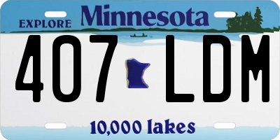 MN license plate 407LDM