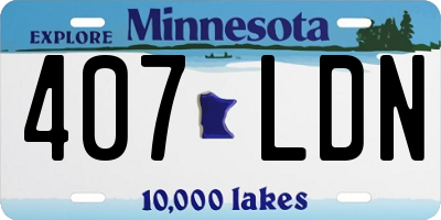 MN license plate 407LDN