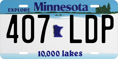 MN license plate 407LDP