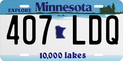 MN license plate 407LDQ