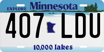 MN license plate 407LDU