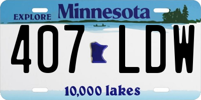 MN license plate 407LDW