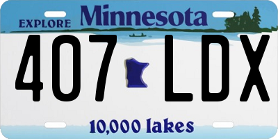 MN license plate 407LDX