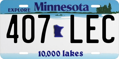 MN license plate 407LEC