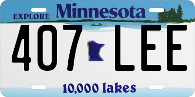 MN license plate 407LEE