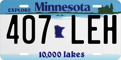 MN license plate 407LEH