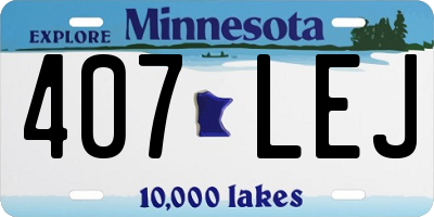 MN license plate 407LEJ