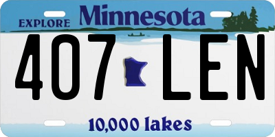 MN license plate 407LEN