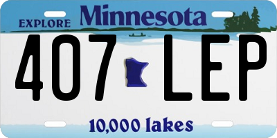 MN license plate 407LEP