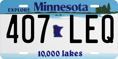 MN license plate 407LEQ