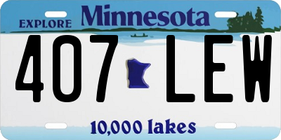 MN license plate 407LEW
