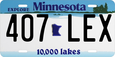 MN license plate 407LEX